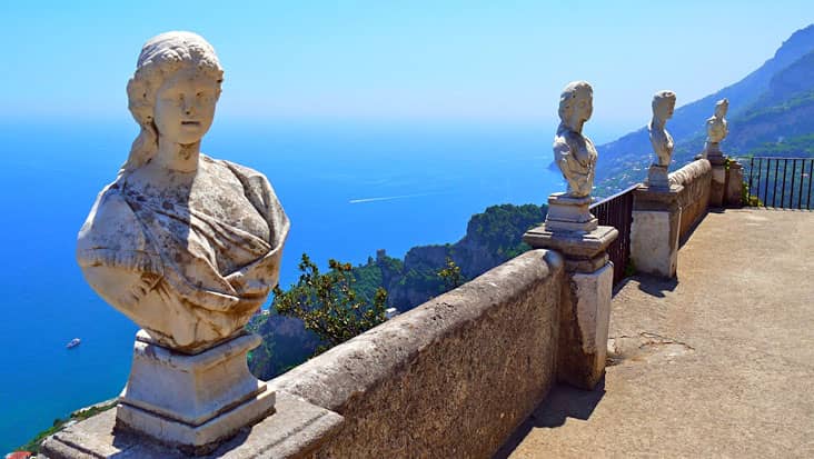 View of the Amalfi Coast from the Terrace of the Infinite, Villa Cimbrone, in Ravello